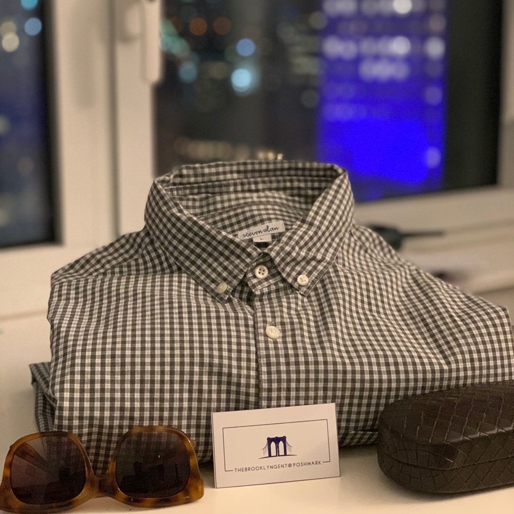 Steven Alan olive green box shirt